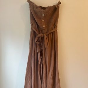 Tan strapless romper